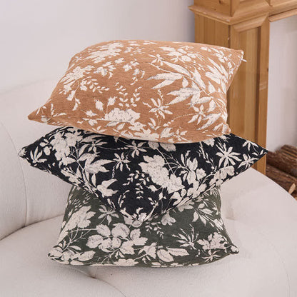 Coussin avec motif de feuilles de fleurs et insert - image 4