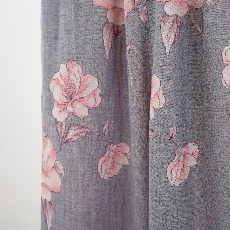 Ensemble de vêtements d'intérieur en pur coton à imprimé floral rose - image 8