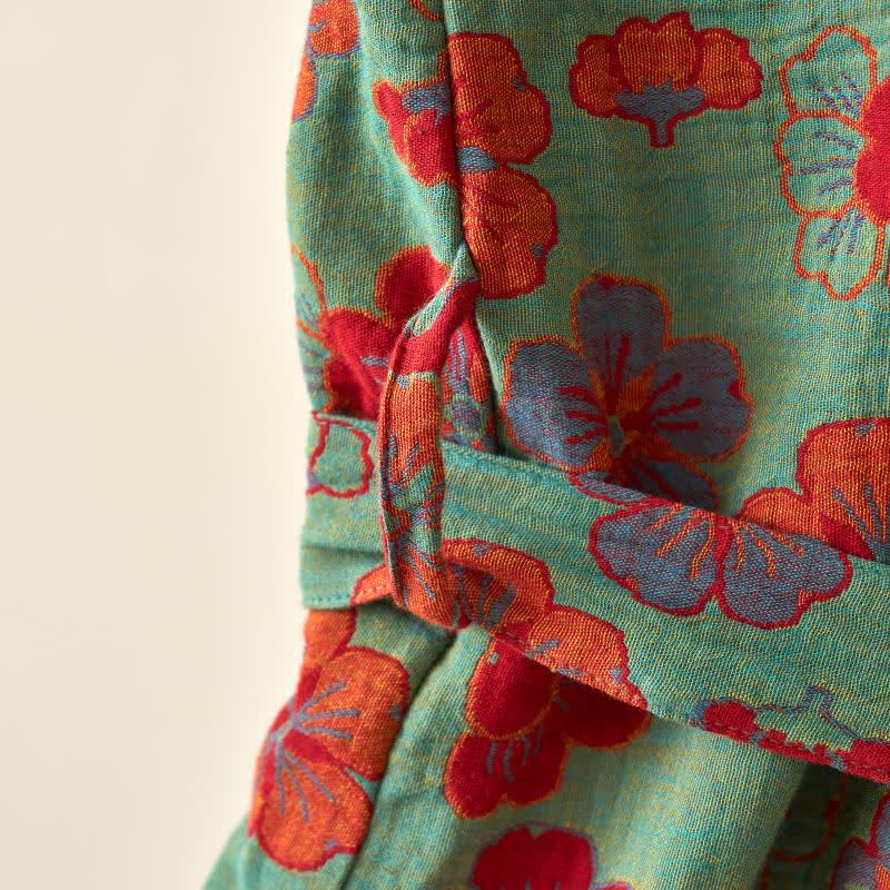 Peignoir kimono en gaze de coton imprimé fleurs de prunier - image 16