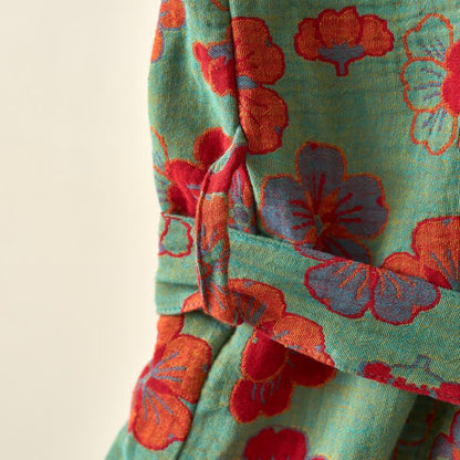 Peignoir kimono en gaze de coton imprimé fleurs de prunier - image 16
