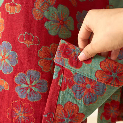 Peignoir kimono en gaze de coton imprimé fleurs de prunier - image 8