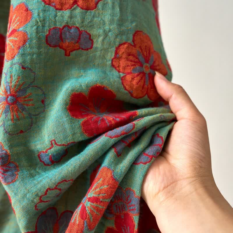 Peignoir kimono en gaze de coton imprimé fleurs de prunier - image 20