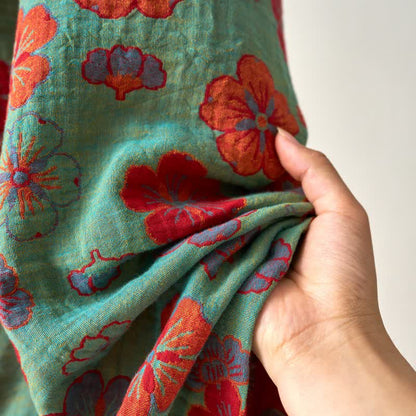 Peignoir kimono en gaze de coton imprimé fleurs de prunier - image 20