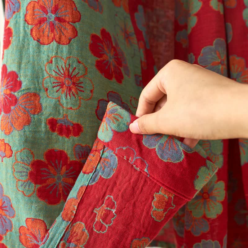 Peignoir kimono en gaze de coton imprimé fleurs de prunier - image 19