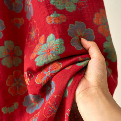 Peignoir kimono en gaze de coton imprimé fleurs de prunier - image 9