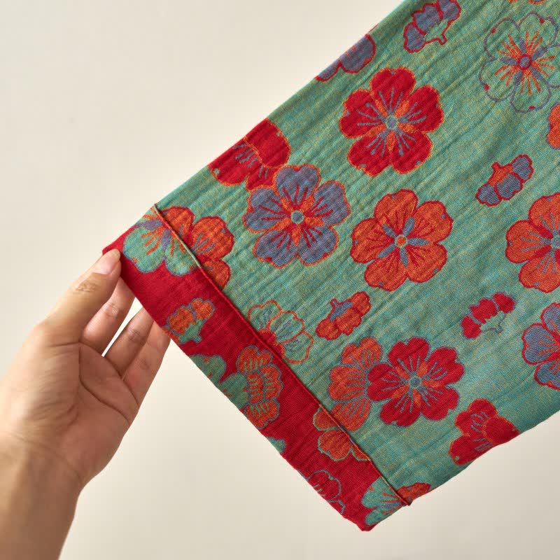 Peignoir kimono en gaze de coton imprimé fleurs de prunier - image 18