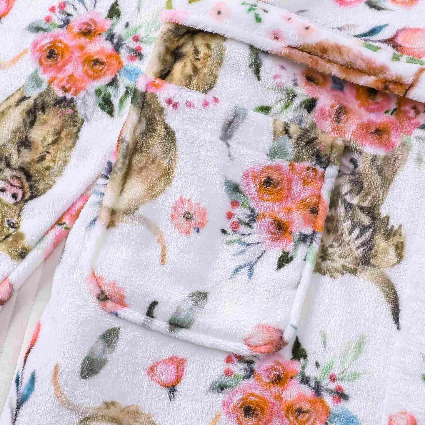 Peignoir en peluche à motifs animaux et floraux - image 6