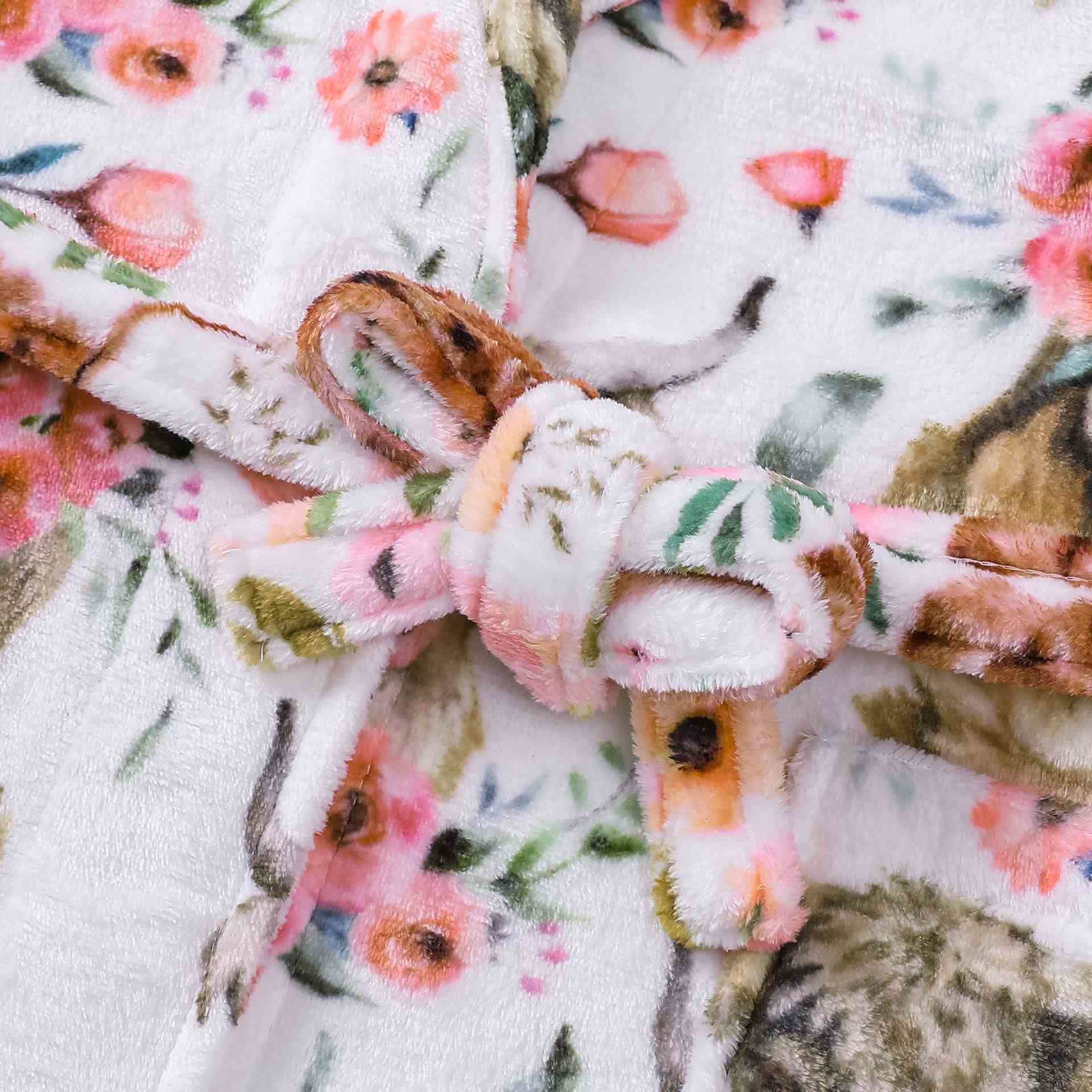 Peignoir en peluche à motifs animaux et floraux - image 3