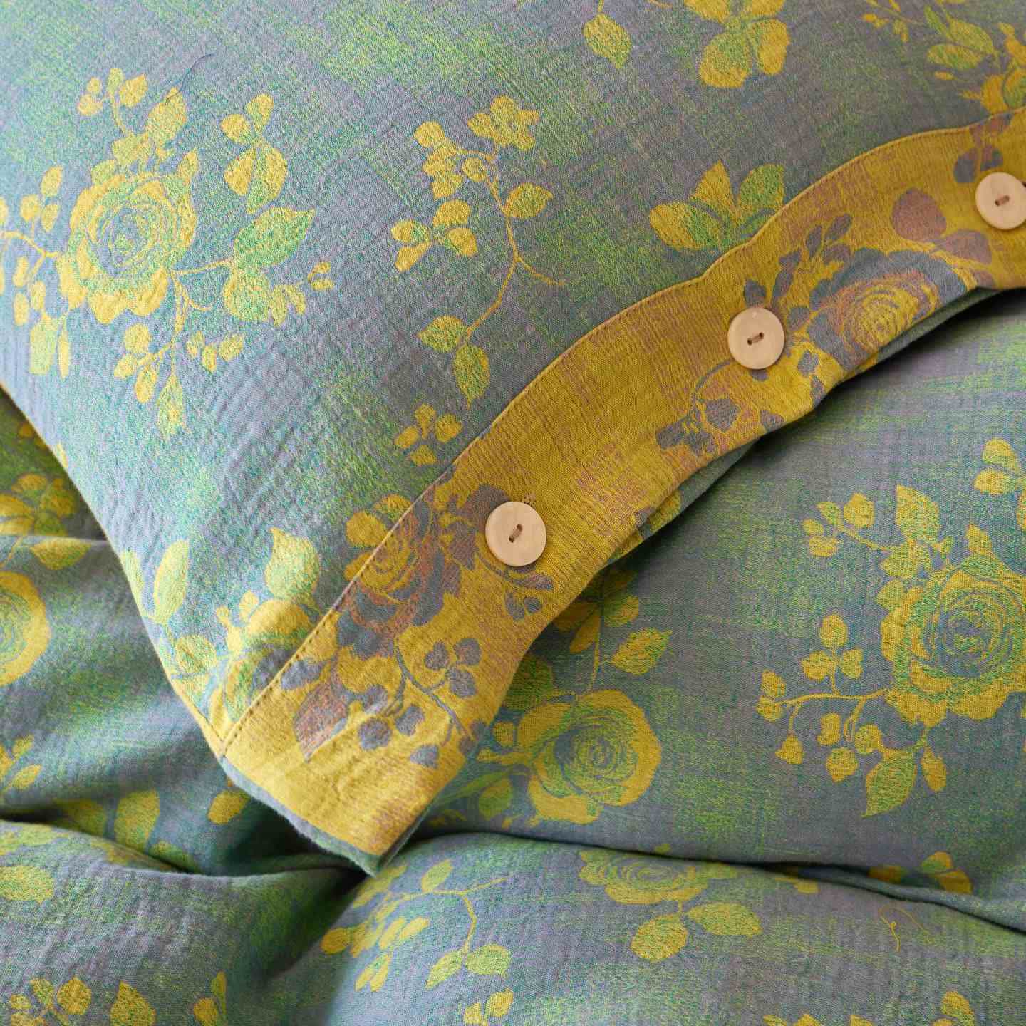 Couvre-lit en gaze de coton à motif jacquard rose - image 5