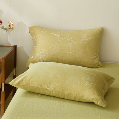 Couvre-lit en gaze de coton jacquard vintage - 2 taies d'oreiller - 48 cm x 74 cm - image 2