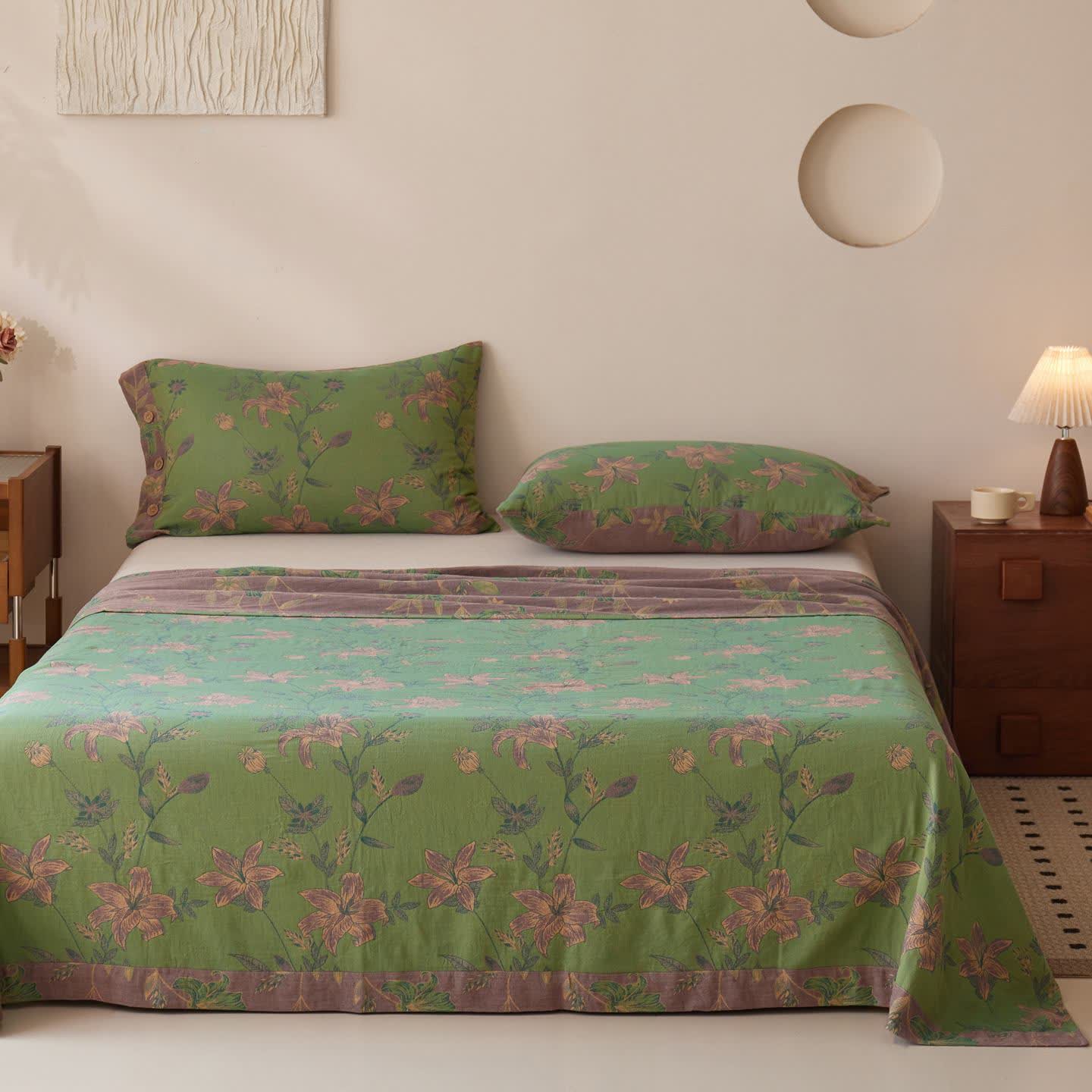Couvre-lit « Lily » en gaze de coton style jacquard - image 1