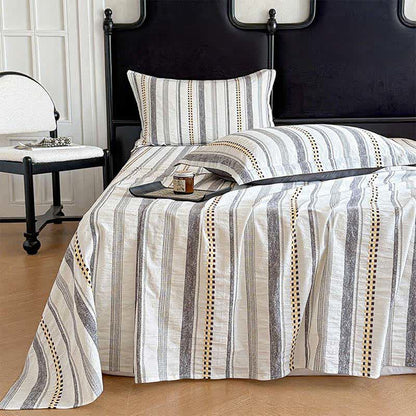 Couvre-lit en pur coton à motif jacquard - Gris - 2 taies d'oreiller - 48 cm x 74 cm - image 4