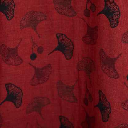 Pyjama en coton à feuilles de ginkgo avec pompon oriental - image 6