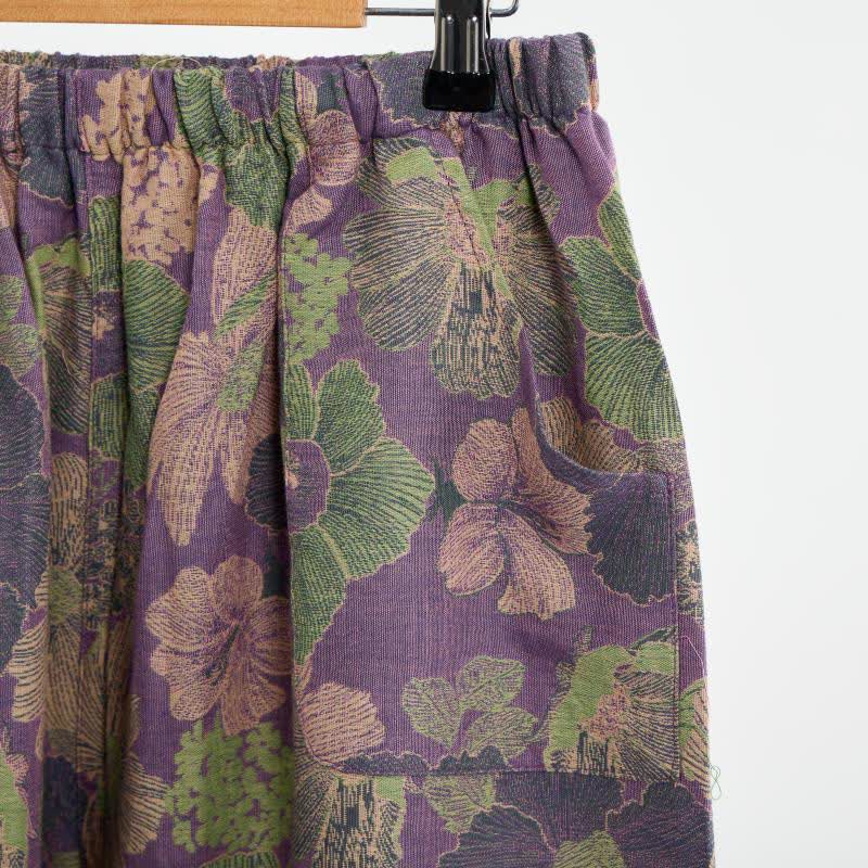 Pyjama en coton fleur de pêcher avec pompon oriental - image 4