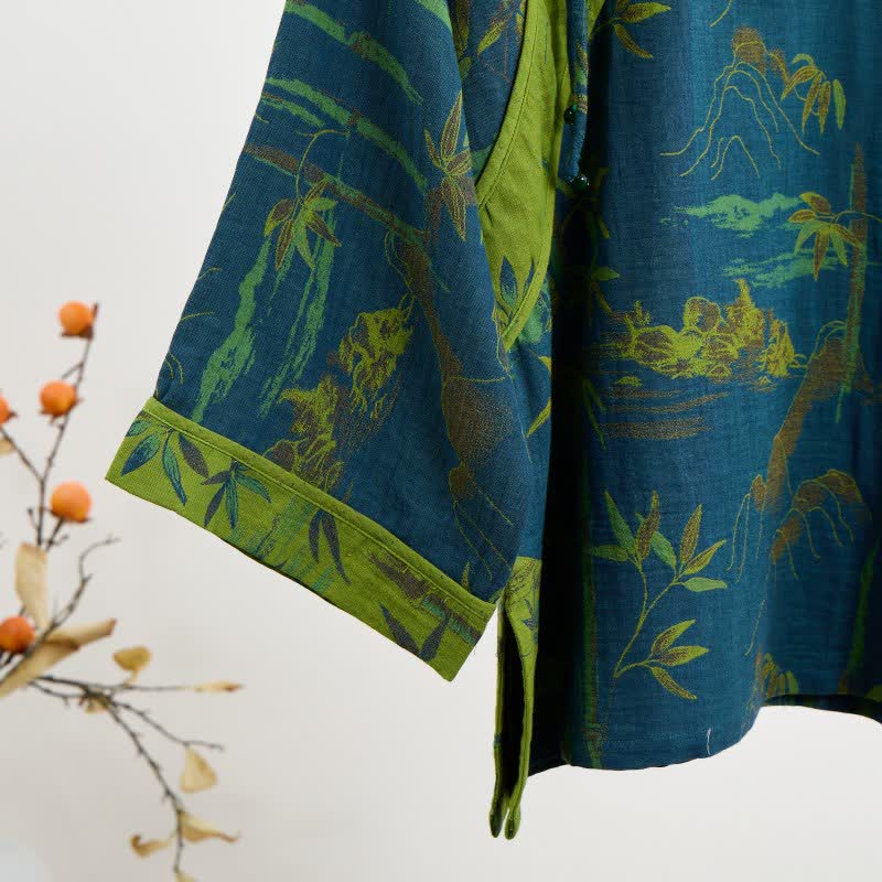 Ensemble pyjama oriental en coton et bambou avec pompons - image 11