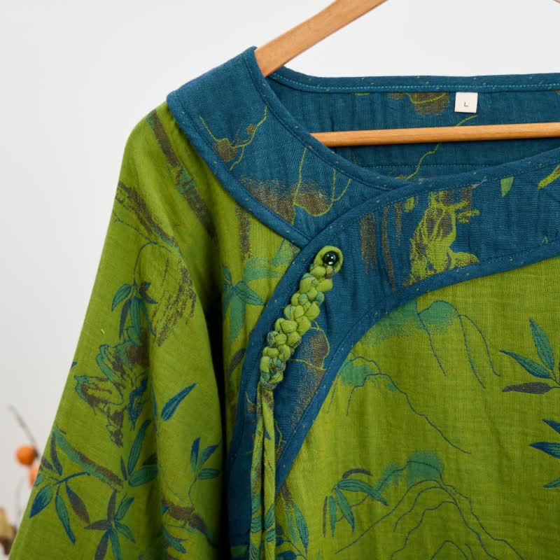 Ensemble pyjama oriental en coton et bambou avec pompons - image 4