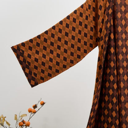 Peignoir kimono en gaze de coton à motif losanges - image 9