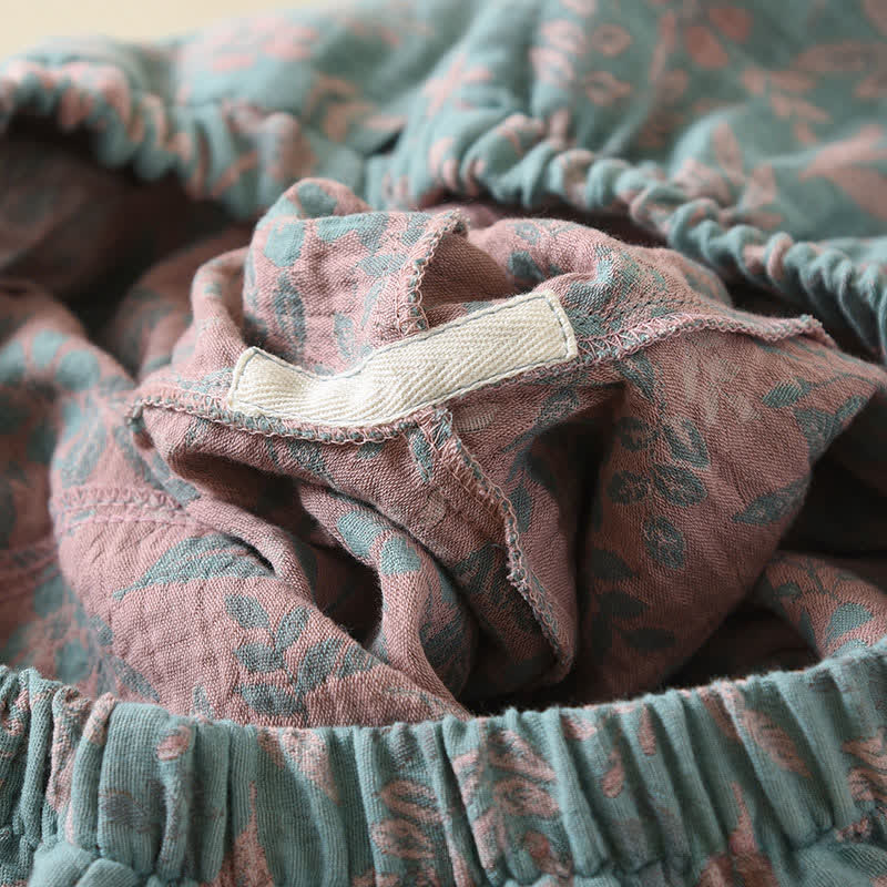 Pyjama vintage en coton à imprimé botanique et manches longues - image 6