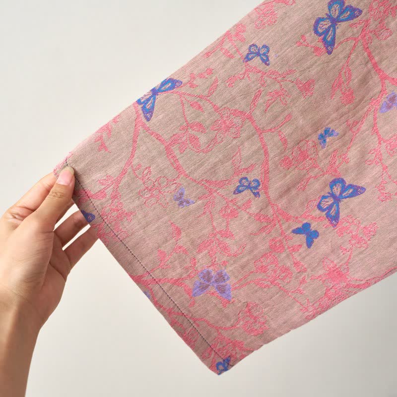 Ensemble de vêtements d'intérieur kimono en gaze de coton avec motif papillon - image 7