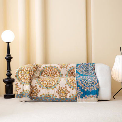 Couette vintage exotique en gaze de coton à motif floral - image 2