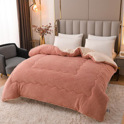 Couverture en peluche Sherpa à rayures jacquard ondulées - pâte de haricots rouges - 220 cm x 240 cm - image 9