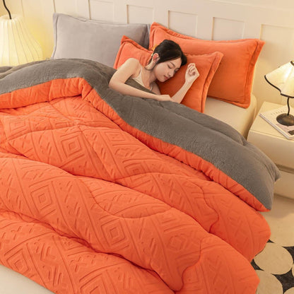 Couverture en peluche Sherpa à motif géométrique - image 1