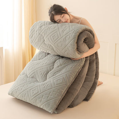 Couverture en peluche Sherpa à motif géométrique - Gris - 220 cm x 240 cm - image 8