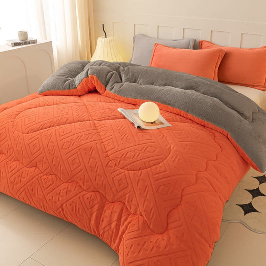 Couverture en peluche Sherpa à motif géométrique - image 0