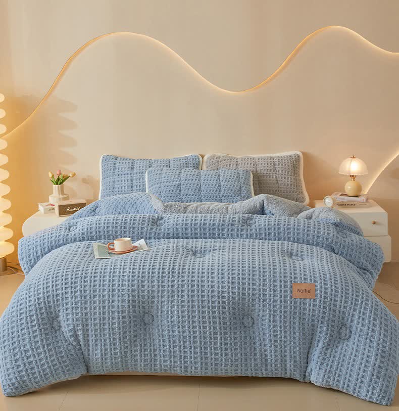 Couverture chaude en peluche en jacquard gaufré - image 1