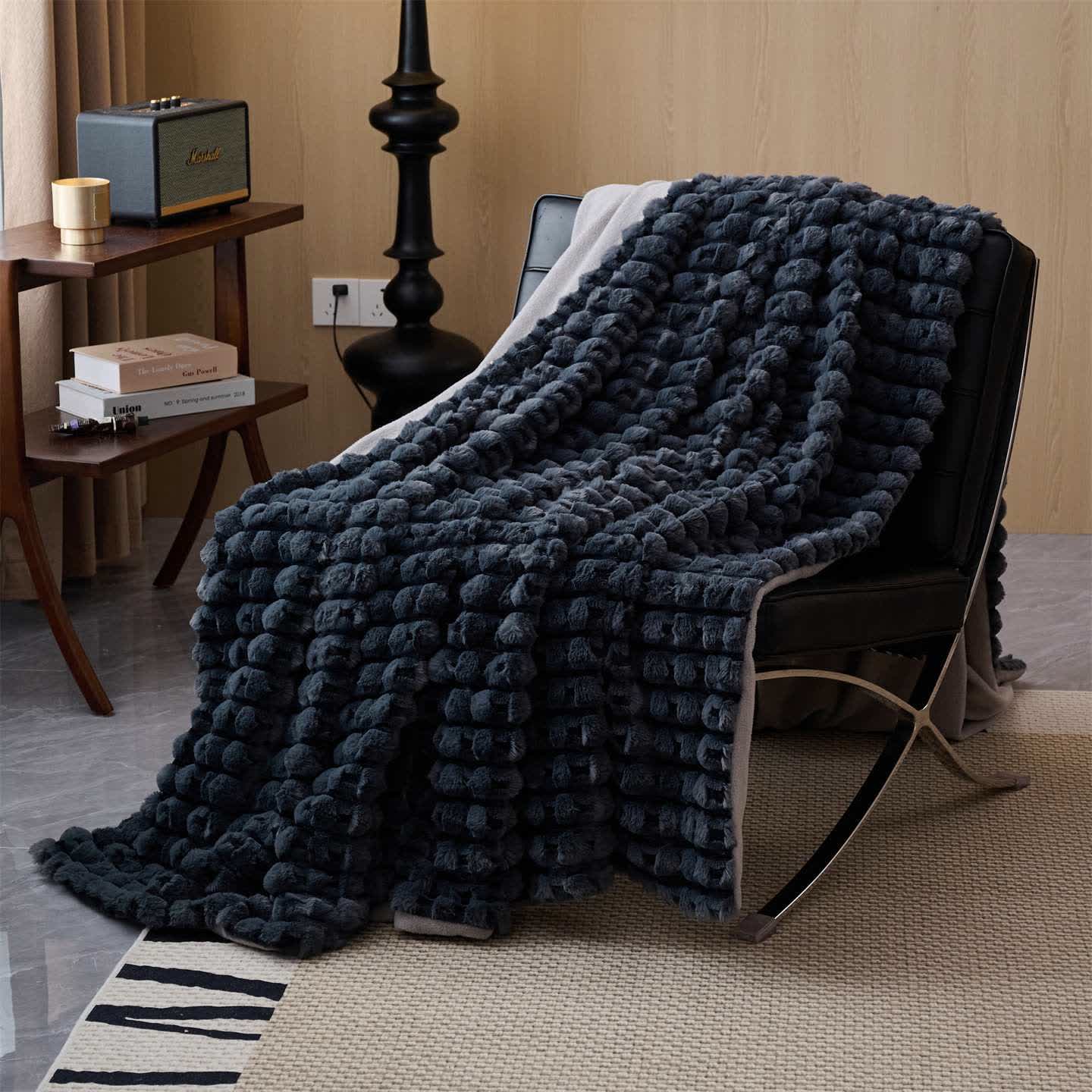 Couverture polaire moderne et luxueuse - gris foncé - 200 cm x 230 cm - image 12