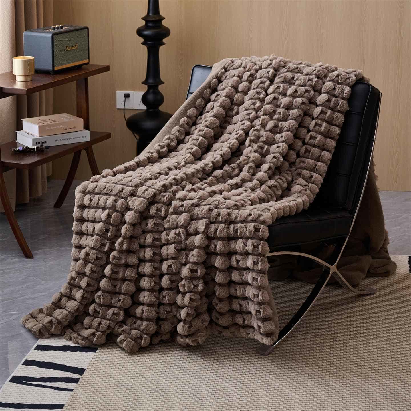 Couverture polaire moderne et luxueuse - Brun - 200 cm x 230 cm - image 14