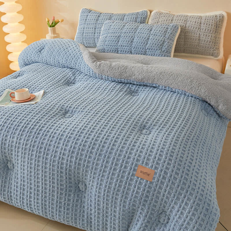 Couverture chaude en peluche en jacquard gaufré - image 2