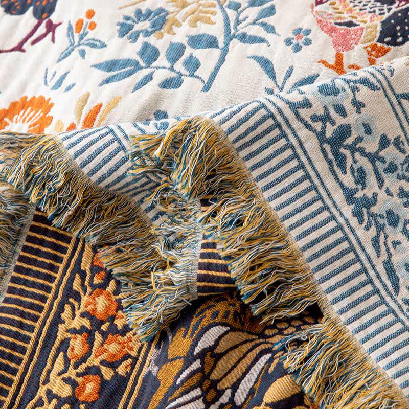 Couette en gaze de coton avec motif de fleurs de poulet dans un style campagnard - image 3