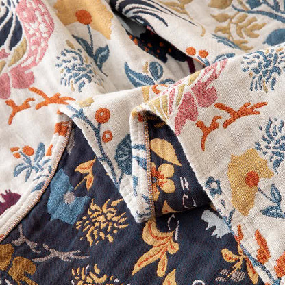 Couette en gaze de coton avec motif de fleurs de poulet dans un style campagnard - image 4