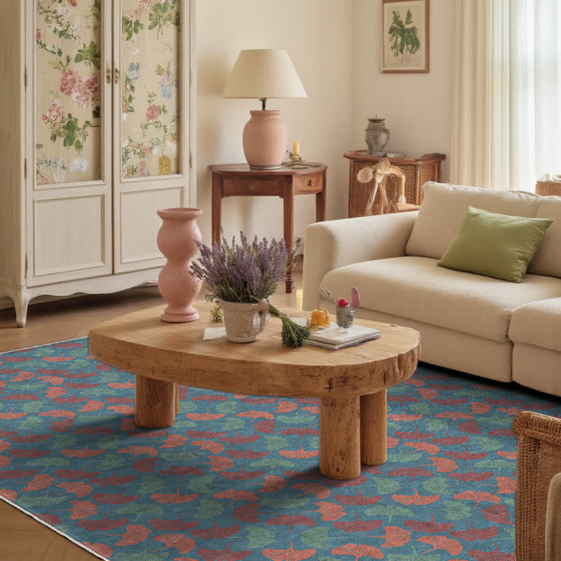 Tapis pliable et antidérapant rustique avec feuilles de ginkgo - image 1