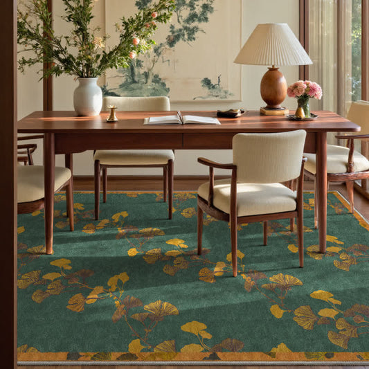 Tapis pliable antidérapant avec feuille de ginkgo pastorale - 61" x 96" - image 0