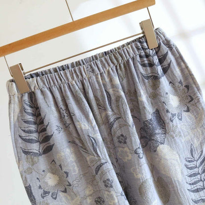 Ensemble pyjama d'inspiration orientale en gaze de coton à motif floral - image 7