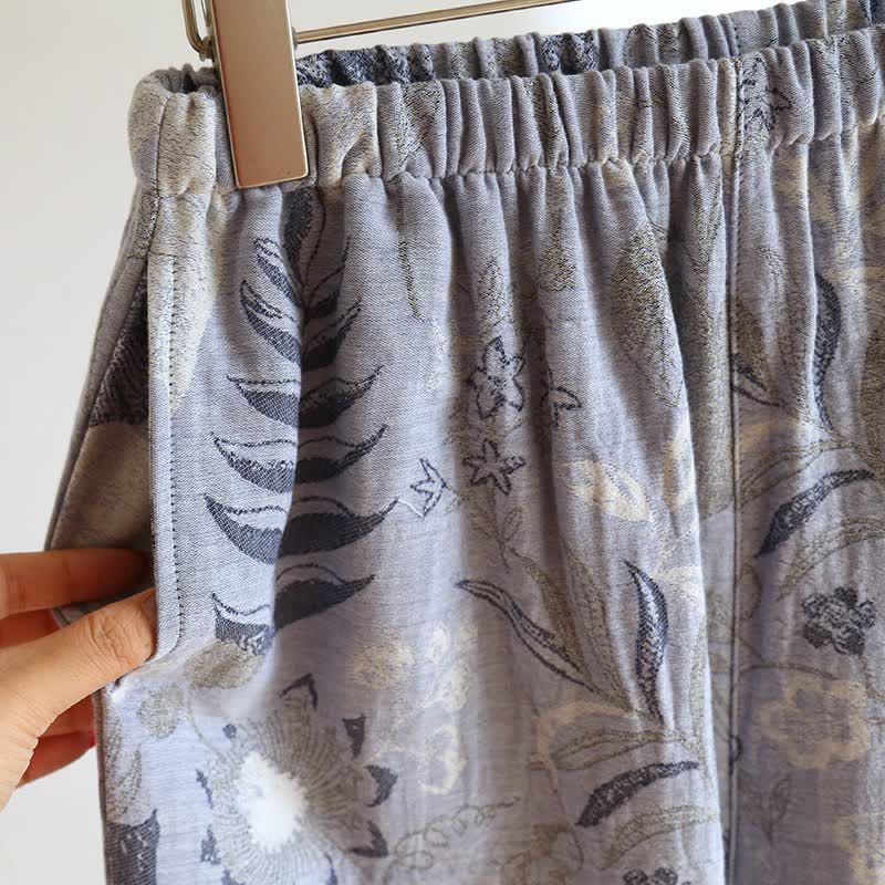 Ensemble pyjama d'inspiration orientale en gaze de coton à motif floral - image 8