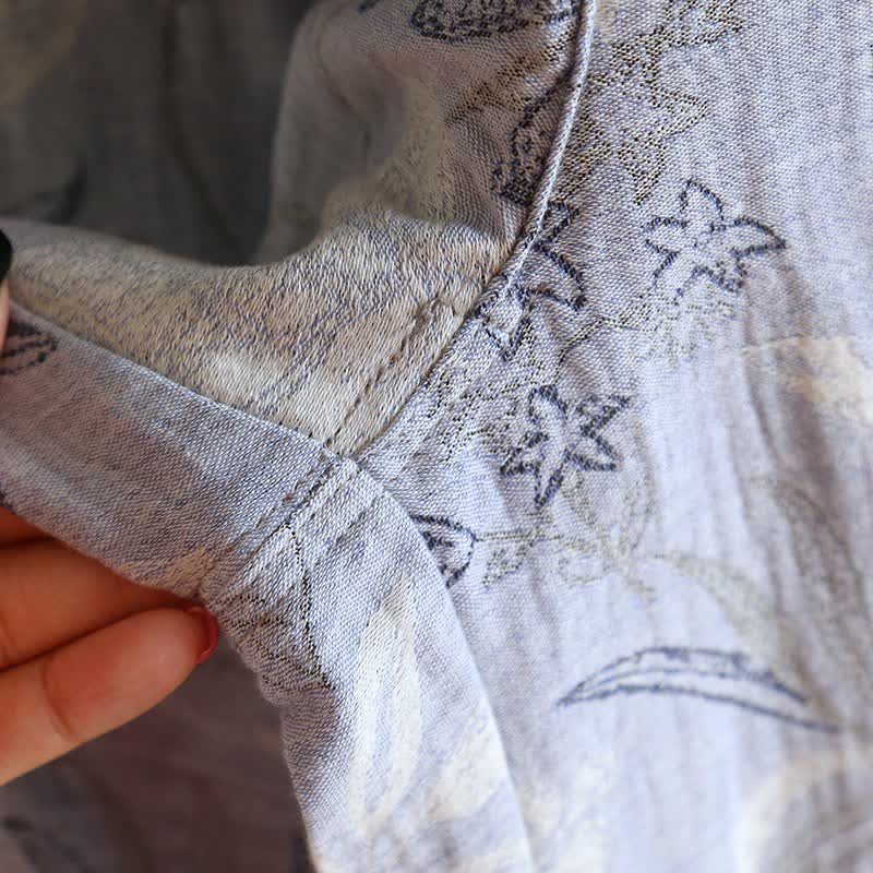 Ensemble pyjama d'inspiration orientale en gaze de coton à motif floral - image 9