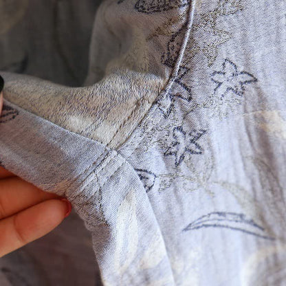 Ensemble pyjama d'inspiration orientale en gaze de coton à motif floral - image 9