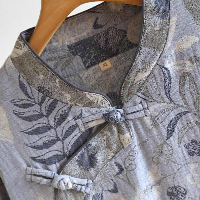 Ensemble pyjama d'inspiration orientale en gaze de coton à motif floral - image 4