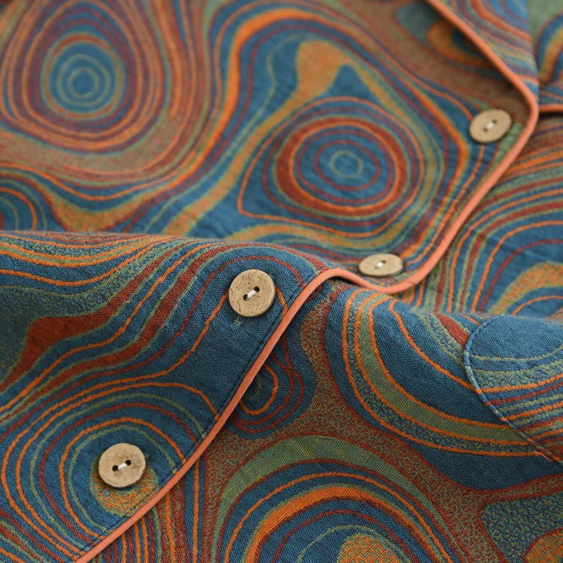 Ensemble de pyjama en coton abstrait artistique - image 7