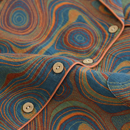 Ensemble de pyjama en coton abstrait artistique - image 7