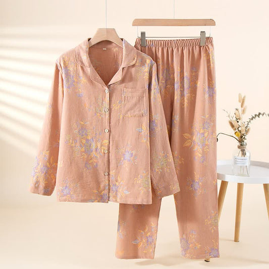 Ensemble pyjama de rêve en gaze de coton à motif floral - XL - image 0