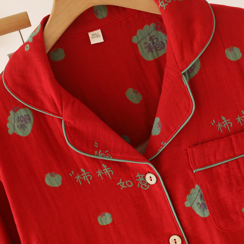 Ensemble pyjama en coton Lucky Persimmon - image 5