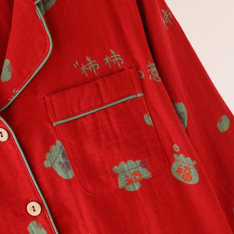 Ensemble pyjama en coton Lucky Persimmon - image 6