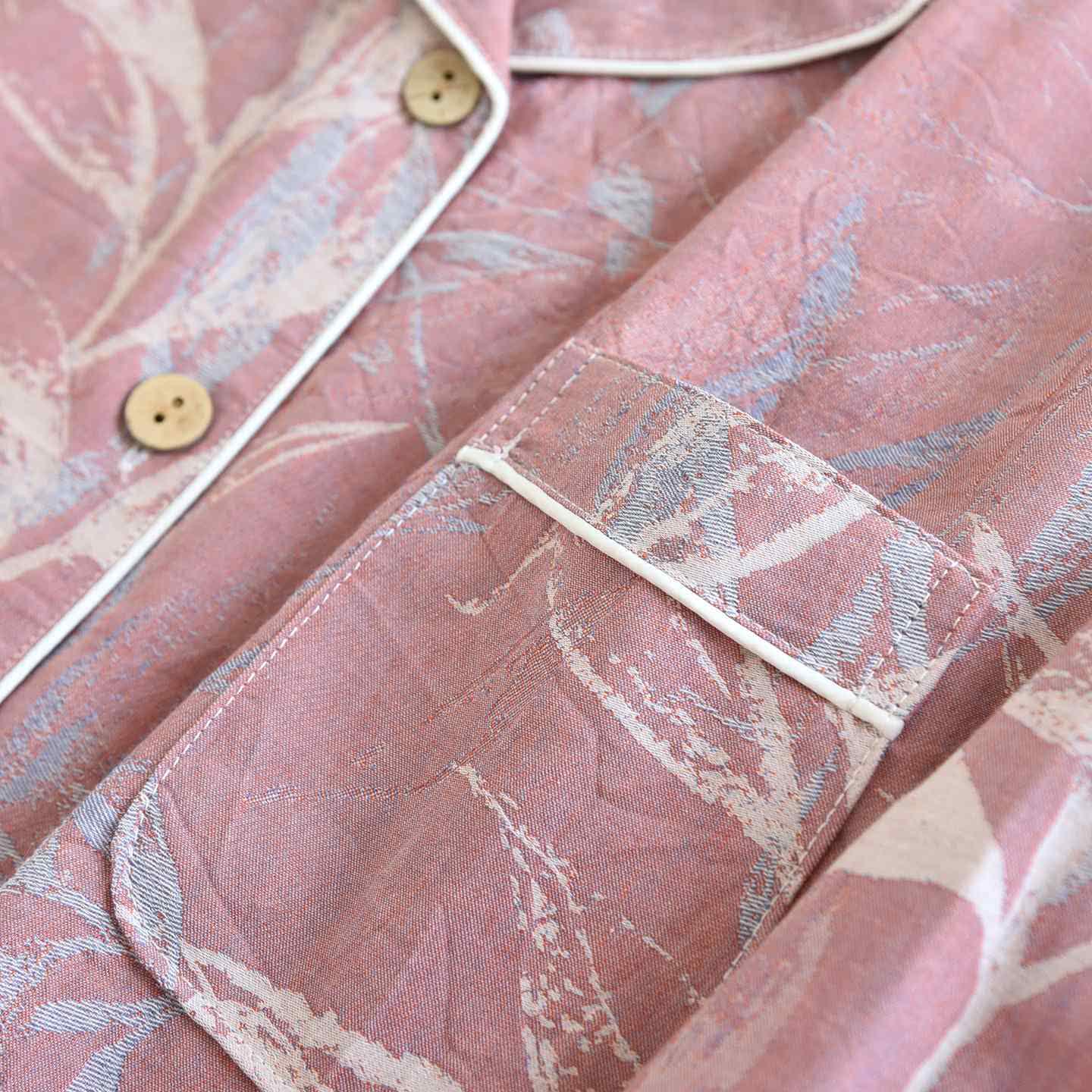 Ensemble pyjama en coton au motif de feuilles de bambou - image 8