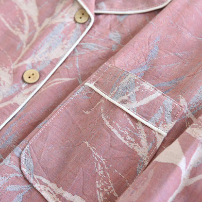 Ensemble pyjama en coton au motif de feuilles de bambou - image 8