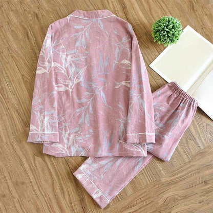 Ensemble pyjama en coton au motif de feuilles de bambou - image 6