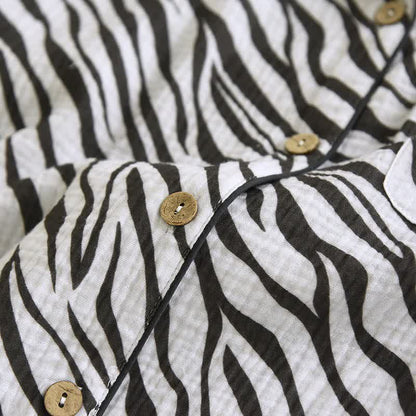 Ensemble pyjama moderne en gaze de coton à rayures zébrées - image 6